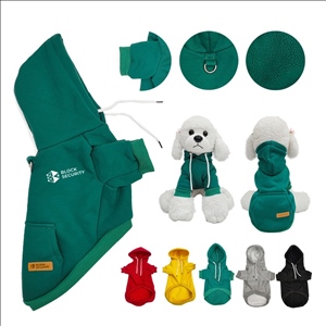 Fleece-Lined Pet Hoodie With Leash Ring